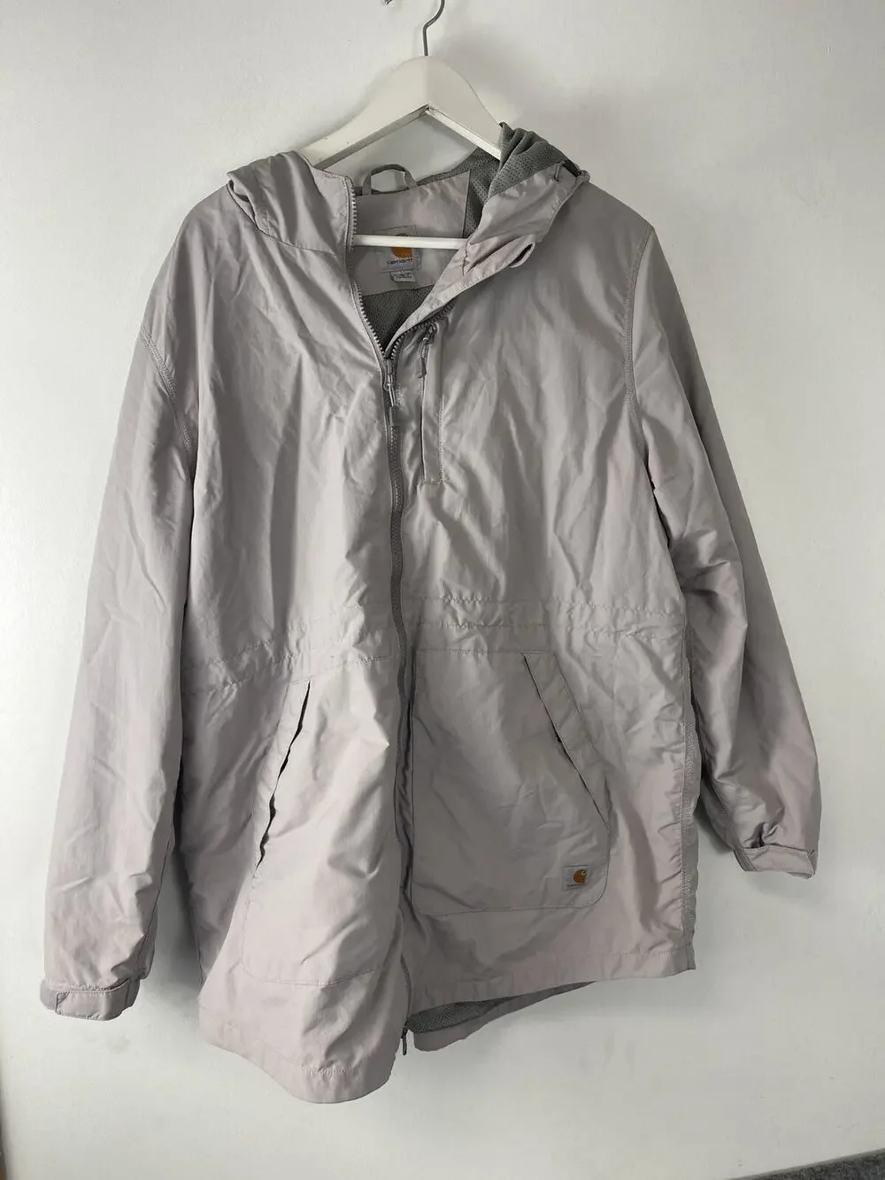 Carhartt Jacket Women Extra Large 16 18 Gray Hooded Windbreaker Lightweight N192